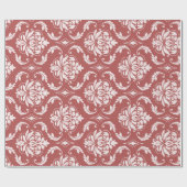Marsala Classic Damask Pattern Cadeaupapier (Vlak)