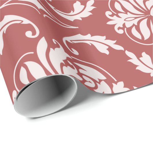 Marsala Classic Damask Pattern Cadeaupapier (Rol Hoek)