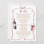 Marsala Cloud Bachelorette Weekendschema Kaart (Achterkant)