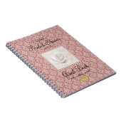 Marsala Damask en Roos Vrijgezellenfeest Guest Boo Notitieboek (Rechterzijde)