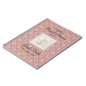 Marsala Damask en Roos Vrijgezellenfeest Guest Boo Notitieboek (Linkerzijde)