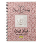 Marsala Damask en Roos Vrijgezellenfeest Guest Boo Notitieboek (Voorkant)
