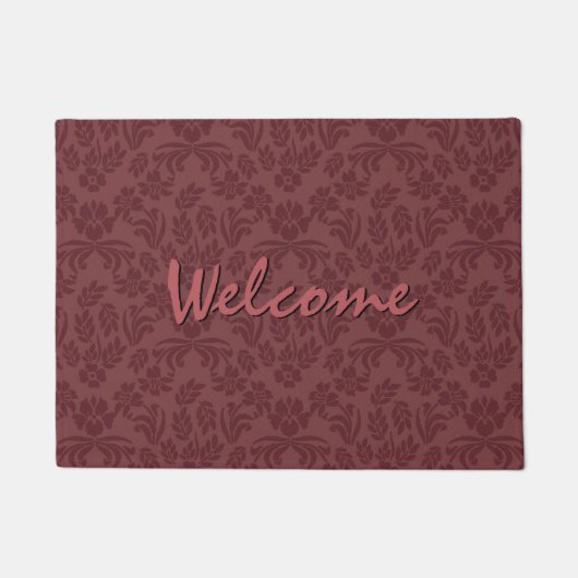 Marsala Damask Welkomstdeur Mat (Voorkant)