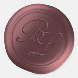 Marsala Dubbel Monogram Faux Wax Seal Stickers