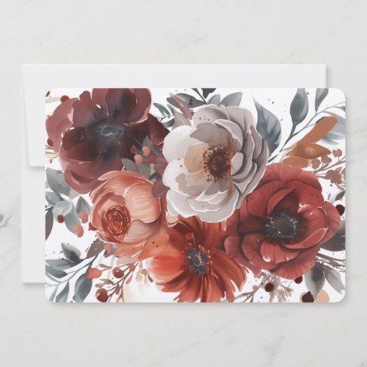 Marsala Elegance Save the Date Kaart (Achterkant)