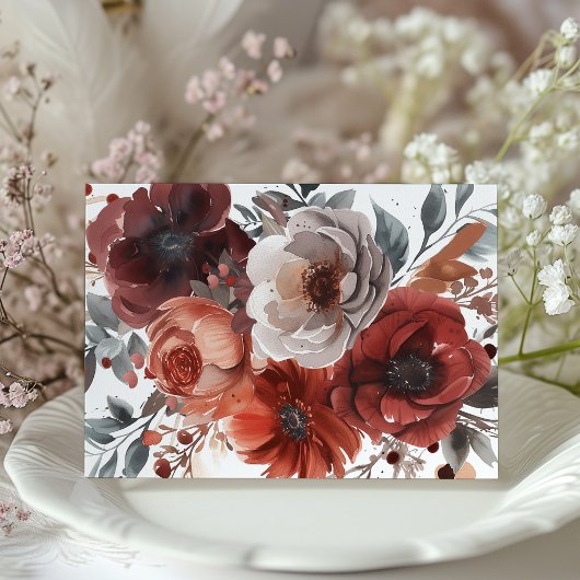 Marsala Elegance Save the Date Kaart