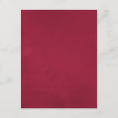 Marsala en blozende bloemige details voor trouwgas informatiekaartje (Achterkant)