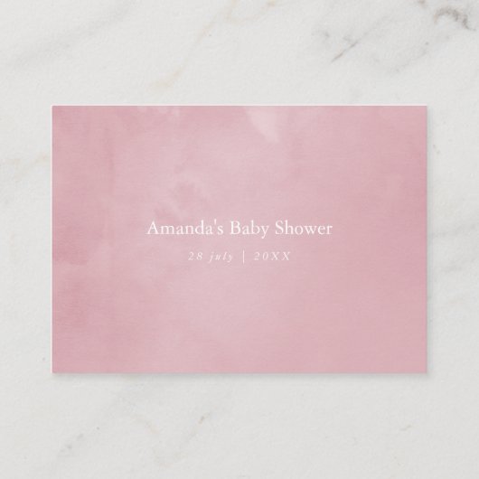 Marsala en Blush Bloemen Baby shower Luier Raffle Informatiekaartje (Achterkant)