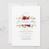 Marsala en Blush Bloemen Bachelorette Party Kaart (Voorkant)