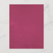 Marsala en Blush Bloemen Bruiloft Gast Details Informatiekaartje (Achterkant)