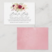 Marsala en Blush Floral Baby shower Book Request Informatiekaartje (Voorkant / Achterkant)