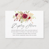 Marsala en Blush Floral Baby shower Display Shower Informatiekaartje (Voorkant)