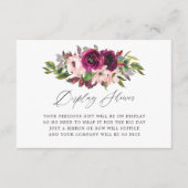 Marsala en Blush Floral Bridal Display Shower Informatiekaartje (Voorkant)