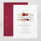 Marsala en Blush Floral Couples Shower Kaart (Voorkant / Achterkant)