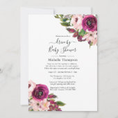 Marsala en Blush Floral Drive Met Douche Kaart (Voorkant)