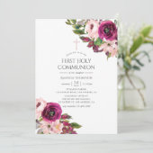 Marsala en Blush Floral First Community Kaart (Staand voorkant)
