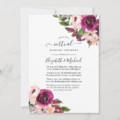 Marsala en Blush Floral Online Virtual Wedding Kaart (Voorkant)
