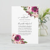 Marsala en Blush Floral Online Virtual Wedding Kaart (Staand voorkant)