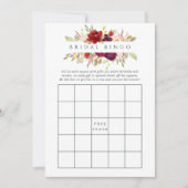 Marsala en Blush Floral Vrijgezellenfeest Bingo Kaart (Voorkant)