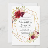 Marsala en Blush Geometric Bridesmaids Luncheon Kaart (Voorkant)