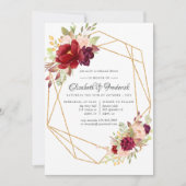 Marsala en Blush Geometric Rehearsal Dinner Kaart (Voorkant)