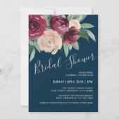 Marsala en Blush Pink Floral Vrijgezellenfeest Kaart (Voorkant)