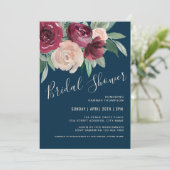 Marsala en Blush Pink Floral Vrijgezellenfeest Kaart (Staand voorkant)