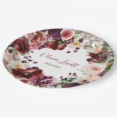 Marsala en Blush Pink Floral Vrijgezellenfeest Papieren Bordje (Gekanteld)