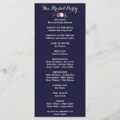 Marsala en Bourgogne Floral over het marineverbind Programmakaart (Achterkant)