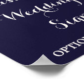 Marsala en Burgundy Floral Navy Custom Wedding Sig Poster (Hoek)