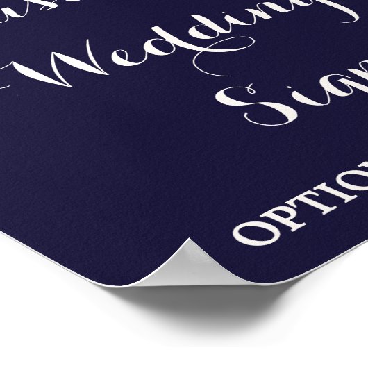 Marsala en Burgundy Floral Navy Custom Wedding Sig Poster (Hoek)