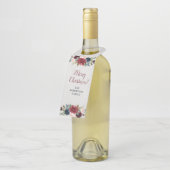 Marsala en Floral-Merry-kerstwijn Flessenhanger (Schuin)