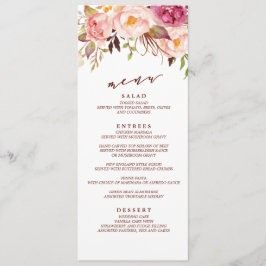 Marsala en Gold Boho Garden Wedding Menu