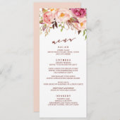 Marsala en Gold Boho Garden Wedding Menu (Voorkant / Achterkant)