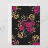 Marsala en Gold Floral Shower per Mail Kaart (Achterkant)