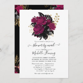 Marsala en Gold Floral Shower per Mail Kaart