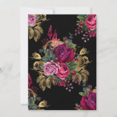 Marsala en Gold Floral Virtual Shower Kaart (Achterkant)