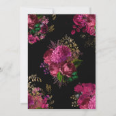 Marsala en Gold Floral Virtual Wedding Kaart (Achterkant)