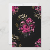 Marsala en Gold Floral Wedding Guest List Aankondiging (Achterkant)
