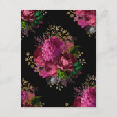 Marsala en Goud Bloemen Bruiloft Gast Details Informatiekaartje (Achterkant)