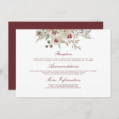 Marsala en Ivory Bruiloft Informatie Gast Informatiekaartje (Voorkant / Achterkant)