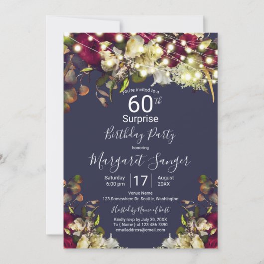 Marsala en Ivory Waterverf Rozen Kaart (Voorkant)