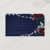 Marsala en marine bloemen rustieke bruiloft QR RSV Informatiekaartje (Achterkant)