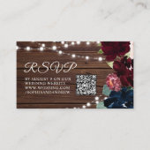 Marsala en marine bloemen rustieke bruiloft QR RSV Informatiekaartje (Voorkant)