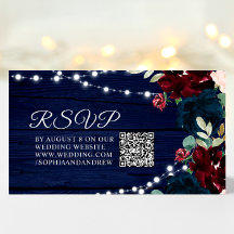 Marsala en marine bloemen rustieke bruiloft QR RSV