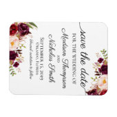 Marsala en Pink Floral Bewaar de datum Magneten (Horizontaal)