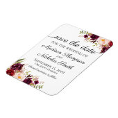 Marsala en Pink Floral Bewaar de datum Magneten (Linkerzijde)