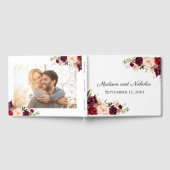 Marsala en Pink Floral Bruiloft Gastenboek (Volledig)
