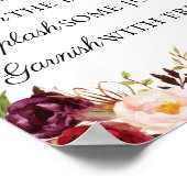 Marsala en Pink Floral Mimosa Bar Sign Poster (Hoek)