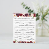 Marsala en Pink Floral Wedding Advice Kaarten (Staand voorkant)